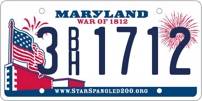 MD license plate 3BH1712