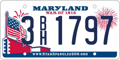 MD license plate 3BH1797