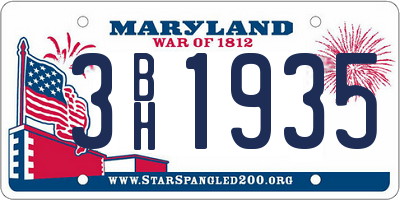 MD license plate 3BH1935