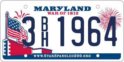 MD license plate 3BH1964