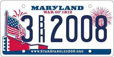 MD license plate 3BH2008
