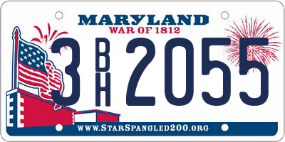 MD license plate 3BH2055