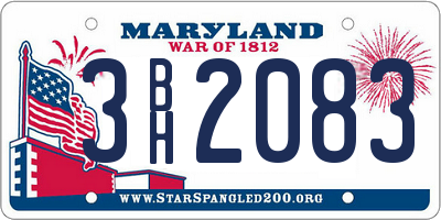 MD license plate 3BH2083