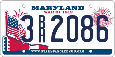MD license plate 3BH2086