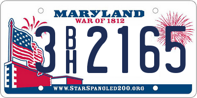 MD license plate 3BH2165