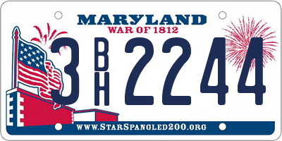 MD license plate 3BH2244