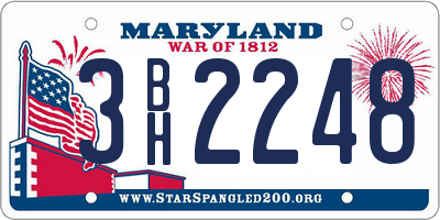 MD license plate 3BH2248