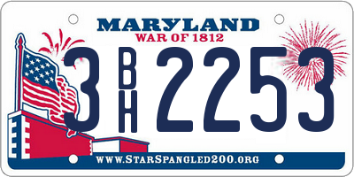 MD license plate 3BH2253