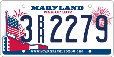 MD license plate 3BH2279