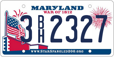 MD license plate 3BH2327
