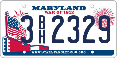 MD license plate 3BH2329
