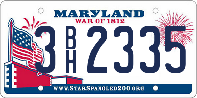 MD license plate 3BH2335