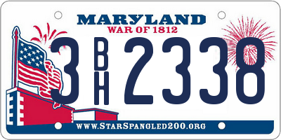 MD license plate 3BH2338