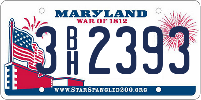 MD license plate 3BH2393