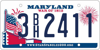 MD license plate 3BH2411