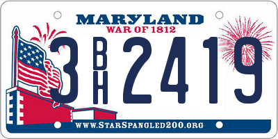 MD license plate 3BH2419