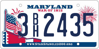 MD license plate 3BH2435