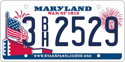 MD license plate 3BH2529