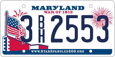 MD license plate 3BH2553