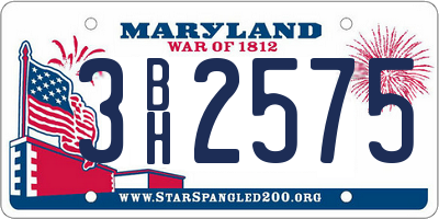 MD license plate 3BH2575