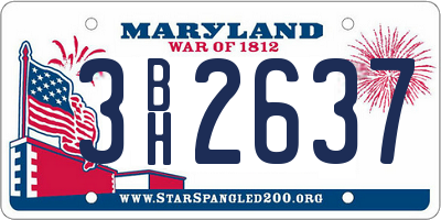 MD license plate 3BH2637