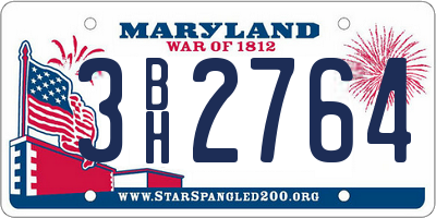 MD license plate 3BH2764