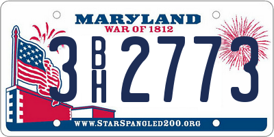 MD license plate 3BH2773