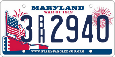 MD license plate 3BH2940