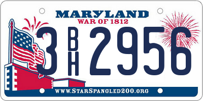 MD license plate 3BH2956