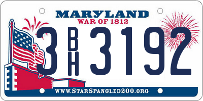MD license plate 3BH3192