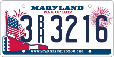 MD license plate 3BH3216