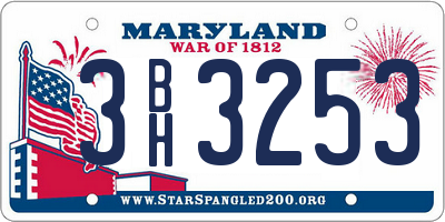 MD license plate 3BH3253