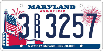 MD license plate 3BH3257