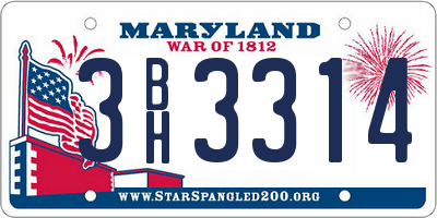 MD license plate 3BH3314