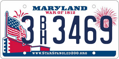 MD license plate 3BH3469