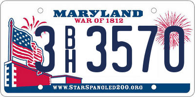 MD license plate 3BH3570