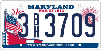 MD license plate 3BH3709