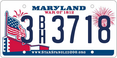 MD license plate 3BH3718