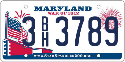 MD license plate 3BH3789