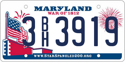 MD license plate 3BH3919