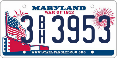 MD license plate 3BH3953