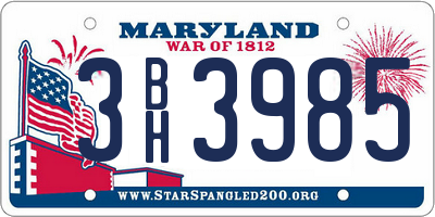 MD license plate 3BH3985