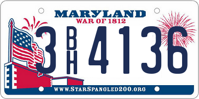 MD license plate 3BH4136