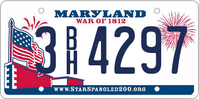 MD license plate 3BH4297