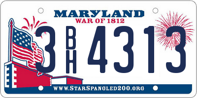 MD license plate 3BH4313
