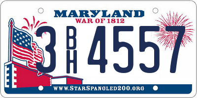 MD license plate 3BH4557