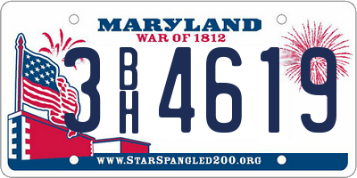 MD license plate 3BH4619