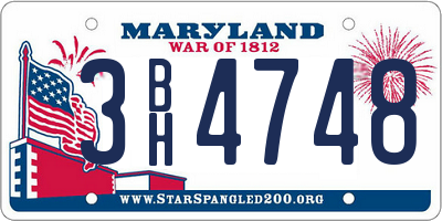 MD license plate 3BH4748