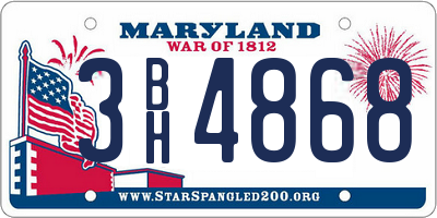MD license plate 3BH4868