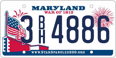 MD license plate 3BH4886